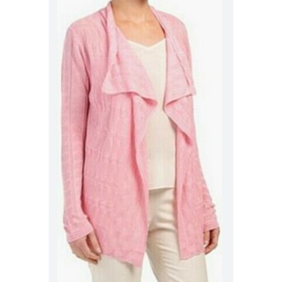 Missoni Women Pink Knit Cardigan Size 42 Handkerchief Hem Open Front Luxury - Picture 2 of 16
